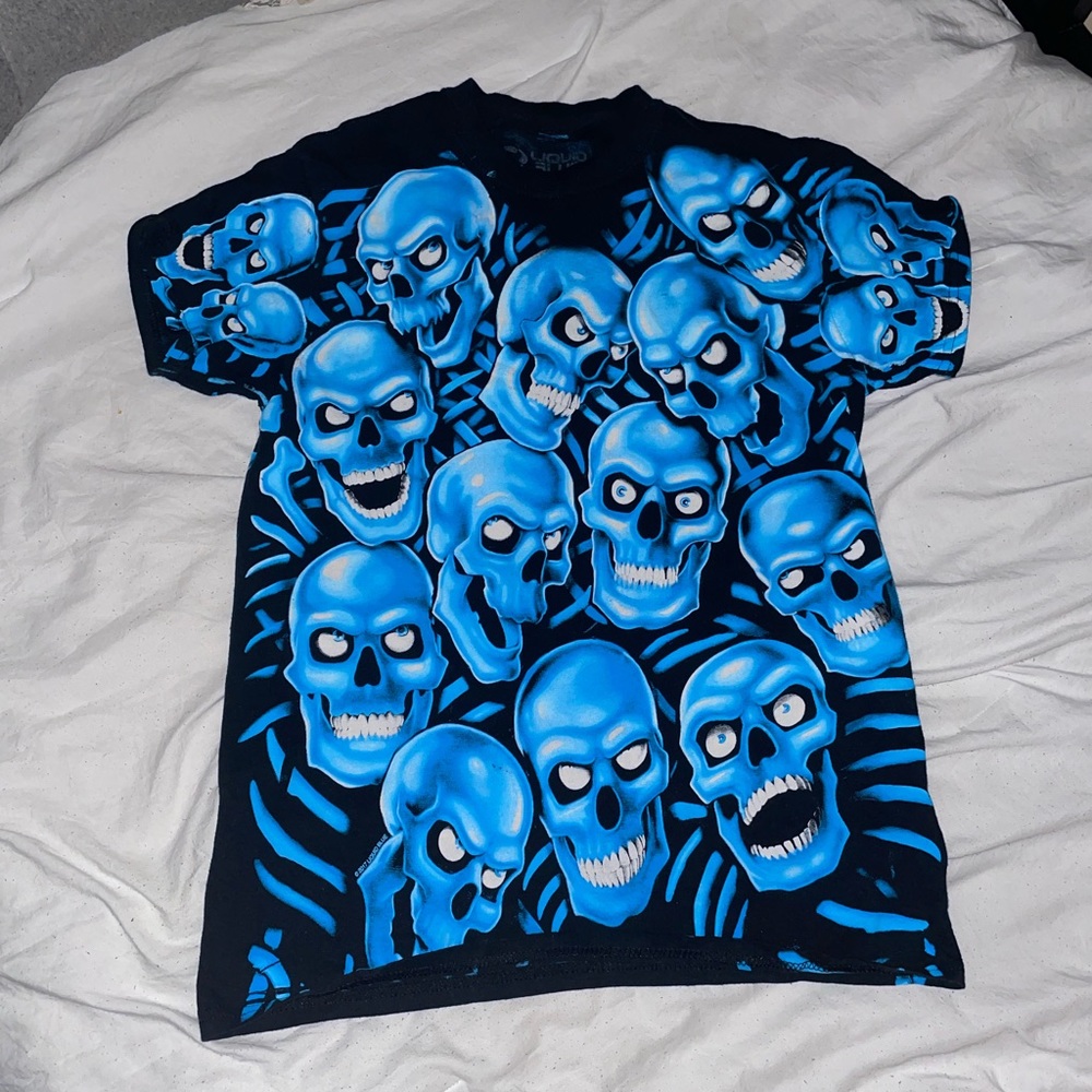 Liquid Blue skull tee